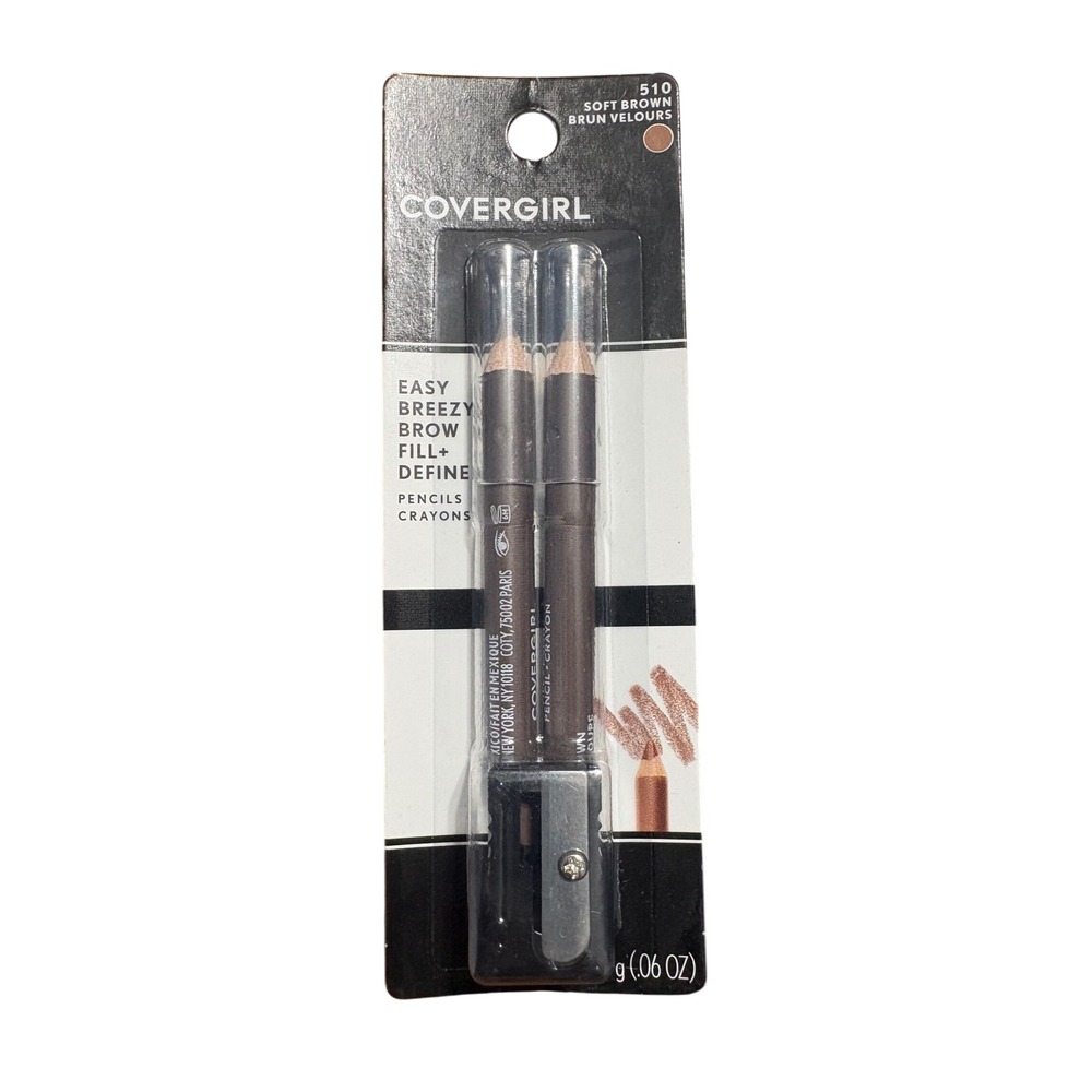 Covergirl Easy Breezy Brow Fill + Define Pencil 510 Soft Brown New NIB